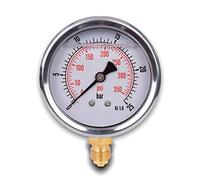 Manometro glicerina attacco radiale, in acciaio inox IP65 63 mm con connettore dal basso, 1/4 glicerina (0-25 bar)
