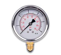 Manometro glicerina attacco radiale, in acciaio inox IP65 63 mm con connettore dal basso, 1/4 glicerina (0-6 bar)