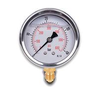 Manometro glicerina attacco radiale, in acciaio inox IP65 63 mm con connettore dal basso, 1/4 glicerina (0-40 bar)