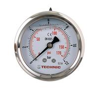 Manometro glicerina riempita 63 mm 0-12 Bar 170 PSI 1/4" indicatore di pressione