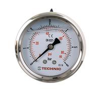 Manometro glicerina riempita 63 mm 0-6 Bar 86 PSI 1/4" indicatore di pressione