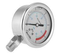 Manometro idraulico, 0-60Bar / 0-6Mpa Manometro a doppia scala 1/4 "NPT Manometro a quadrante per acqua aria Test pressione olio 60mm Diametro
