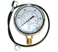 Manometro Idraulico 100MM -30HG - 60 PSI E Kit Di Test Con Tubo Da 2M