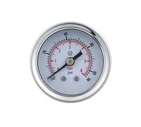 Manometro idraulico dell'aria, Manometro 40mm 0-400 Bar Back Connect Cassa in acciaio inossidabile Giunto in ottone Acqua Gas(NPT 18 With oil,0-10bar)