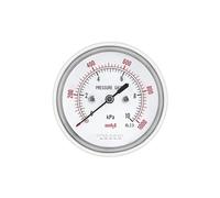 Manometro idraulico dell'aria, Manometro a membrana 60 mm Intervalli di pressione multipli Giunto assiale in ottone con filettatura da 1/4 pollice(NPT 14,0-6Kpa)