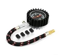 Manometro idraulico per pneumatici con struttura in metallo, valvola dell'aria in rame, copertura protettiva in gomma e valvola di deflazione centrale per il controllo della pressione dei pneumatici