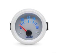 Manometro LED per auto, 52 mm, quadrante argentato per sistemi da 12 V, che forniscono letture diagnostiche di temperatura e tensione di acqua, olio, temperatura e tensione (voltmetro)