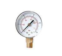 Manometro, Manometro radiale Y50 1/4BSPT 52 mm for aria, gas, acqua, carburante, fluidi non corrosivi, multicolore, intervalli multipli(0-15psi)