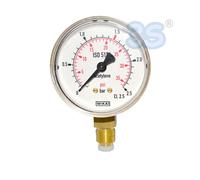 Manometro Maxy 0-2.5 Bar per acetilene di bassa pressione attacco 1/4 con guarni