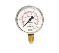Manometro Maxy 0-2.5 Bar per acetilene di bassa pressione attacco 1/4 con guarni