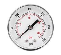 Manometro, misuratore di pressione della piscina, quadrante da 50 mm, attacco posteriore 1/4 BSPT per aria acqua olio gas(0-300 psi 0-20 bar)