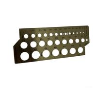 Manometro multifunzione in acciaio inox con 30 fori per punte metriche e imperiali, dimensioni da 1/16 a 1/2 pollici, con intagli angolari per affilatura e controllo