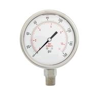 Manometro 'olio da 4 pollici, tutto in acciaio inox, NPT da 1/2 pollice, montaggio inferiore, 0-160 PSI-