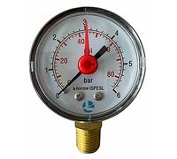 Manometro per Autoclave Doppia Scala e Mono Scala 0-6 bar 0-85 psi Attacco Radiale Pressione Acqua (Doppia Scala (BAR/PSI))