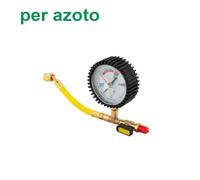 Manometro per azoto attacchi 1/4'' sae con rubinetto per prova tenuta circuito