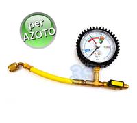 Manometro per azoto attacchi 1/4'' sae con rubinetto per prova tenuta circuito