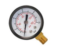 Manometro per compressore con filettatura da 1/8", display da 40 mm, in acciaio inox, per varie applicazioni