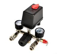 Manometro per compressore d'aria e interruttore, design compatto con impostazioni regolabili, per l'uso in varie applicazioni pneumatiche (connettore europeo)