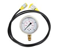Manometro per Prova Tubo Flessibile, Raccordo per Punto di Prova Tubo Flessibile Idraulico M16*2-BSP1/4 + manometro 0~400BAR/6000PSI + Set valvola Tubo Flessibile da 1,5 m per Prova Tubo Flessibile