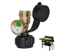 Manometro per serbatoio di propano per grill e patio, manometro a gas con codice colore, rilevatore di perdite resistente alle intemperie, per barbecue, camper, caravan e forno per pizza, indicatore