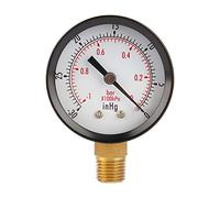 Manometro per Vuoto Adattato Universale, 2" Manometro per Vuoto compressore d'Aria Acqua Olio Gas 1/4" NPT Attacco Inferiore MF