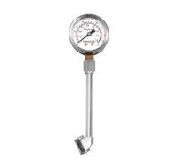 Manometro pneumatico preciso in metallo con stelo doppia valvola per bici e auto