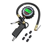 Manometro Pressione Acqua Tester for veicoli retroilluminato con manometro for pneumatici display digitale e 5 cappucci for valvole neri