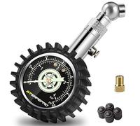 Manometro Pressione Gomme,ATsafepro Manometro pneumatici 4 bar 60psi certificato ANSI B40.1 preciso con ampio quadrante luminoso 2" Manometro meccanico professionale per moto, auto, camion