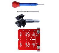 Manometro professionale per cerniere per armadietti, con righello e bordo regolabile, per una foratura accurata delle porte, guida portatile per la foratura della cerniera