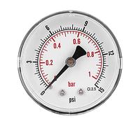 Manometro, quadrante da 50 mm, attacco posteriore 1/4 BSPT per aria acqua olio gas(0-15 psi 0-1 bar)
