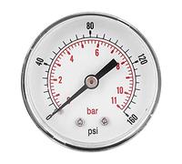 Manometro, quadrante da 50 mm, attacco posteriore 1/4 BSPT per aria acqua olio gas(0-160 psi 0-11 bar)