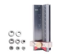 Manometro regolabile 3 in 1 per controllo dell'angolo, della profondità e dell'altezza della sega con doppia bilancia metrica/imperiale, struttura in lega di alluminio e magnete montato sulla parte