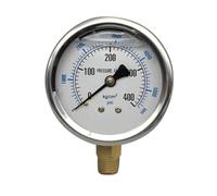 Manometro sismico con bordo assiale per YN-60, costruzione in rame e acciaio inossidabile, diametro facciata 60 mm, connessione flangiata per misurazione industriale idraulica e della pressione