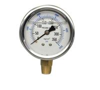 Manometro sismico con bordo assiale per YN-60, costruzione in rame e acciaio inossidabile, diametro facciata 60 mm, connessione flangiata per misurazione industriale idraulica e della pressione