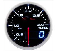 Manometro Strumento 52mm DEPO Pressione Turbo 0+3 BAR Nero Bianco + Digitale