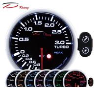 Manometro Strumento 52mm DEPO Pressione Turbo -1+3 BAR Allarme Picco 7 COLORI