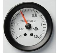 Manometro Strumento Road Italia VDO Style Pressione Turbo -1+1,5 BAR 52mm Bianco
