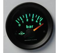 Manometro Strumento Road Retroilluminato Pressione Olio 0-5 BAR +SENSORE Verde