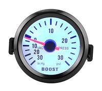 Manometro Turbo Boost, Misuratore di Pressione del Vuoto con Indicatore di Spinta Universale 0-30PSI 12V Quadrante LED Blu 52 Mm di Diametro per Motori di Automobili