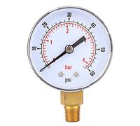 Manometro ZIXINNKC con quadrante da 50 mm e attacco inferiore da 1/8 BSPT per aria, acqua, olio e gas. (0-60 psi 0-4 bar)