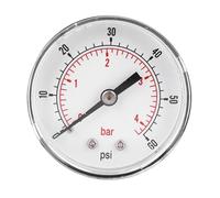 Manometro ZIXINNKC con quadrante da 50 mm e attacco posteriore da 1/4 BSPT per aria, acqua, olio e gas. (0-60 psi 0-4 bar)