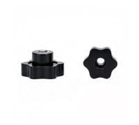 Manopola a stella nera con foro passante, volantino in plastica M4-M12 con | Maniglia di bloccaggio con design a vite penetrante per attrezzature e macchinari. Corpo in nylon resistente (ferro nero