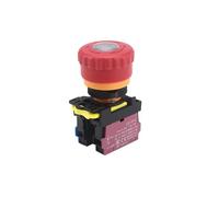 Manopola di arresto di emergenza da 1pc 22mm 1NO Tipo a scatto Interruttore di arresto di emergenza rotante con interruttore di controllo 'alimentazione della luce a LED(LED Light,1NC_LATCHING_24V 4A)
