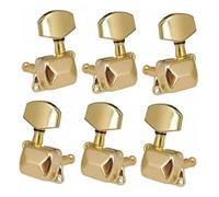 Manopola Di Chitarra 6 Pezzi Di Accordatori Per Corde Teste Semichiuse Per Chitarra Acustica Folk Elettrica 3L 3R(Gold,3L 3R)