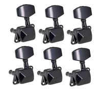 Manopola Di Chitarra 6 Pezzi Di Accordatori Per Corde Teste Semichiuse Per Chitarra Acustica Folk Elettrica 3L 3R(Black,6 left)
