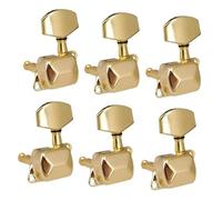 Manopola Di Chitarra 6 Pezzi Di Accordatori Per Corde Teste Semichiuse Per Chitarra Acustica Folk Elettrica 3L 3R(Gold,6 left)