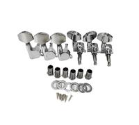 Manopola Di Chitarra 6 Pezzi Di Piroli Di Accordatura Completamente Chiusi Con Bloccaggio 3L3R 41 Pollici Per Chitarra Folk Con Testa Quadrata Grande(Silver)