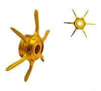 Manopola di ricambio in metallo a sei stelle compatibile con Daiwa per Steez e per mulinelli da baitcasting Zillion per un controllo preciso della linea in colore rosso (colore oro)