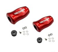 Manopola di ricambio per mulinello da pesca DAIWA per SLP WORKS, TATULA, ZILLION, FUEGO | Impugnatura per mulinello da baitcasting con fibra di carbonio | 1 set (32,9 x 20,5 mm) (2 pezzi rossi)