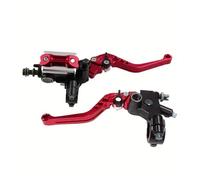 Manopola Freno Leva Leve Del Cilindro Principale Del Manubrio CNC Moto Da 22 Mm E 7/8", Leva Manuale Regolabile Per Pompa Freno Idraulica E Frizione(Red)